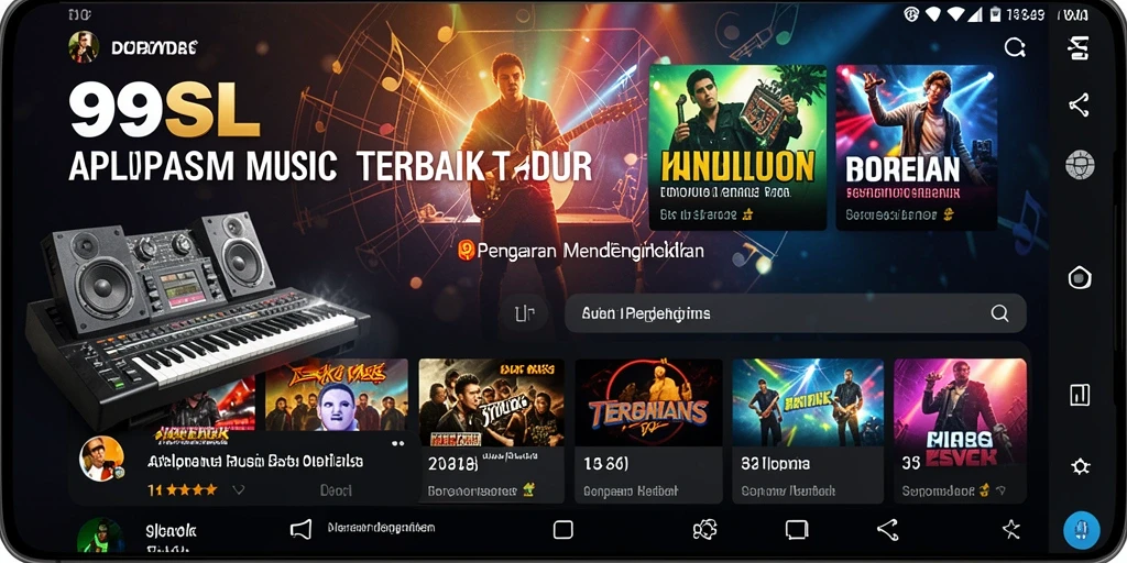 Tampilan gameplay interaktif dalam aplikasi 99SL yang penuh musik.