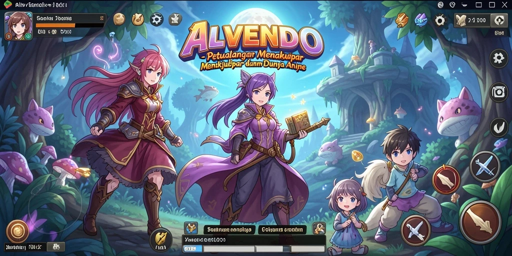 Tampilan gameplay ALVENDO yang penuh warna dan aksi.