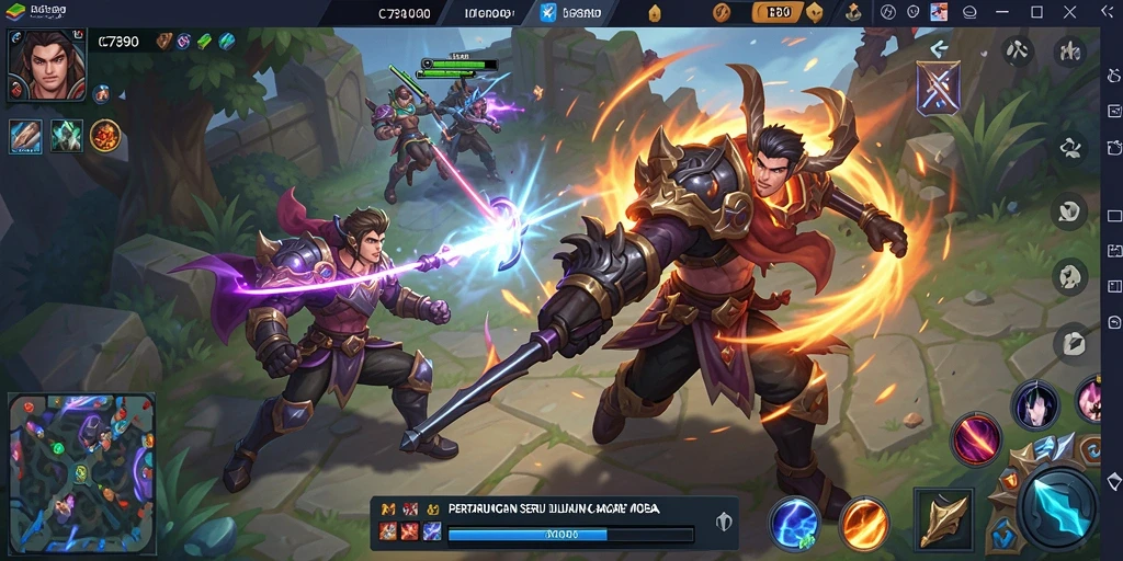 Tampilan seru gameplay C7890 dalam aksi MOBA.
