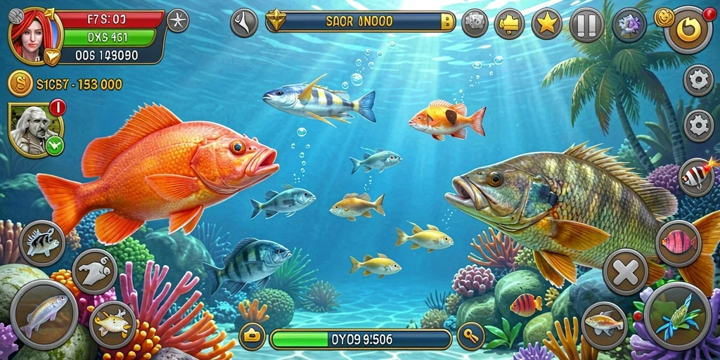 Tampilan gameplay DYO1 yang mendebarkan saat menembak ikan.