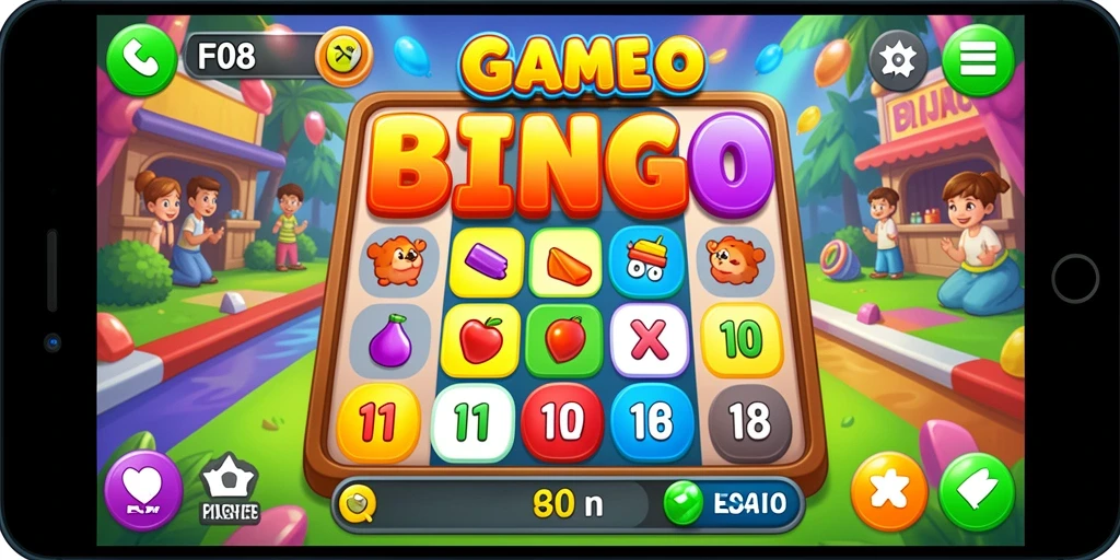Gambaran tampilan gameplay seru dalam game Bingo F08.