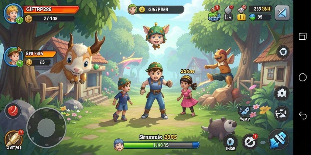Tampilan gameplay mendebarkan dalam GIFTRP288 yang menunjukkan berbagai aktivitas menarik.