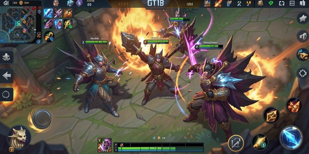 Screenshot gameplay GT108 yang menampilkan aksi pertempuran seru.