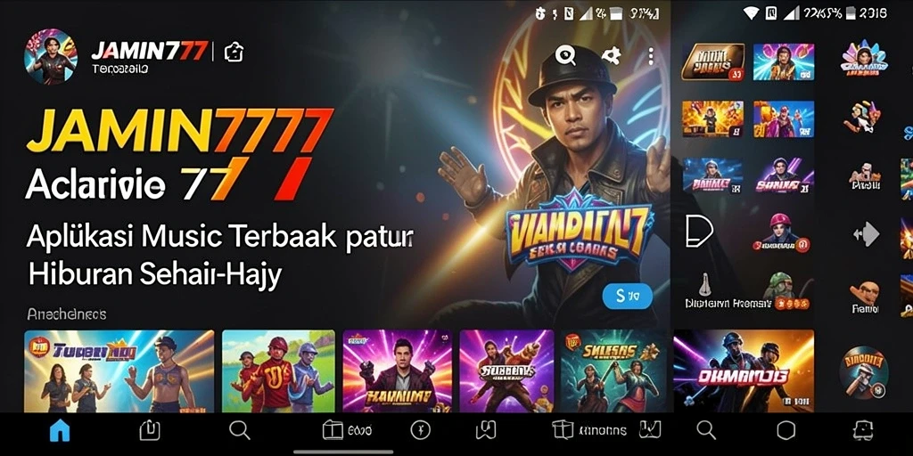 Tampilan screenshot utama JAMIN777 menampilkan pengalaman gameplay musik yang seru.