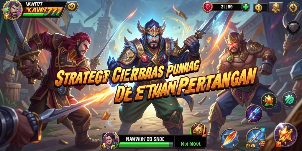 Screenshot utama KAWI777 menampilkan pertarungan strategis yang menegangkan.
