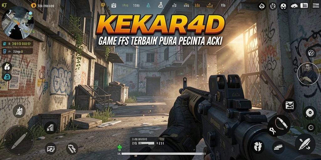 Tangkapan layar KEKAR4D menunjukkan pertempuran intens dalam gameplay FPS.