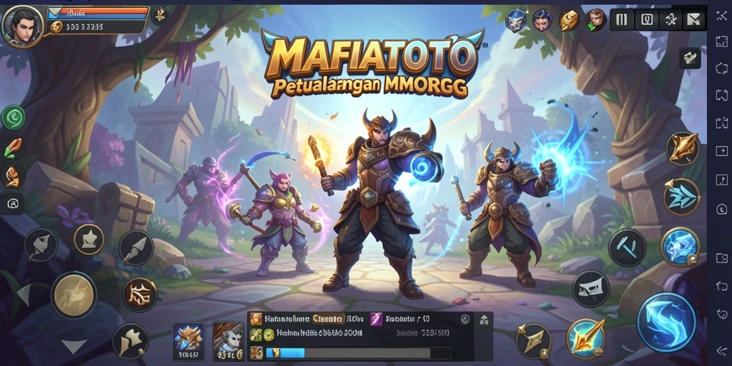 Screenshot MAFIATOTO menampilkan aksi pertempuran epik di dunia MMORPG.