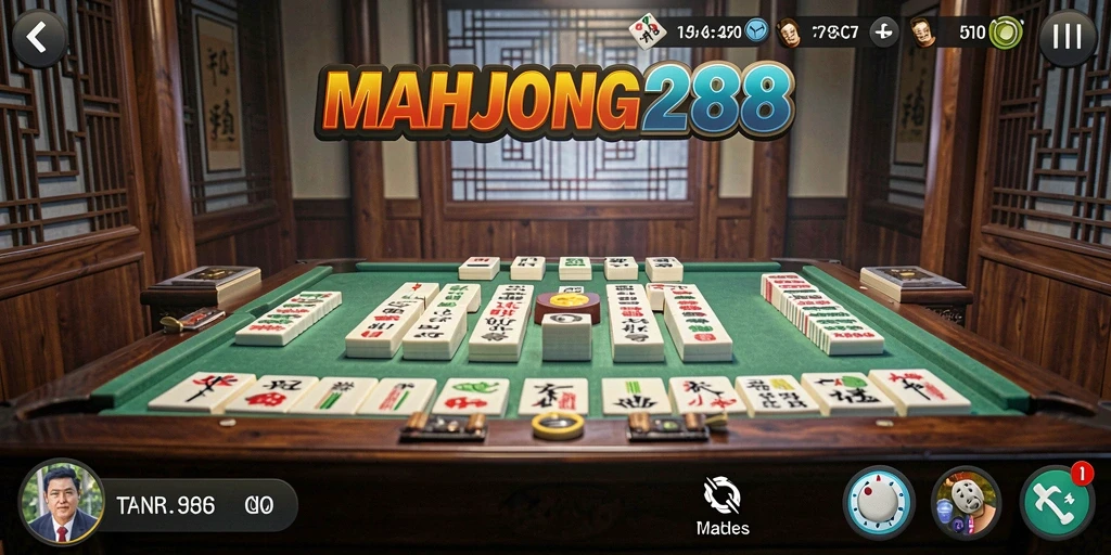 Tampilan gameplay menarik dari MAHJONG288 yang sederhana dan menawan.