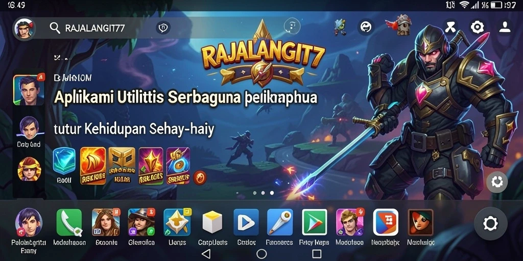 Tampilan aplikasi RAJALANGIT77 dengan antarmuka yang user-friendly.