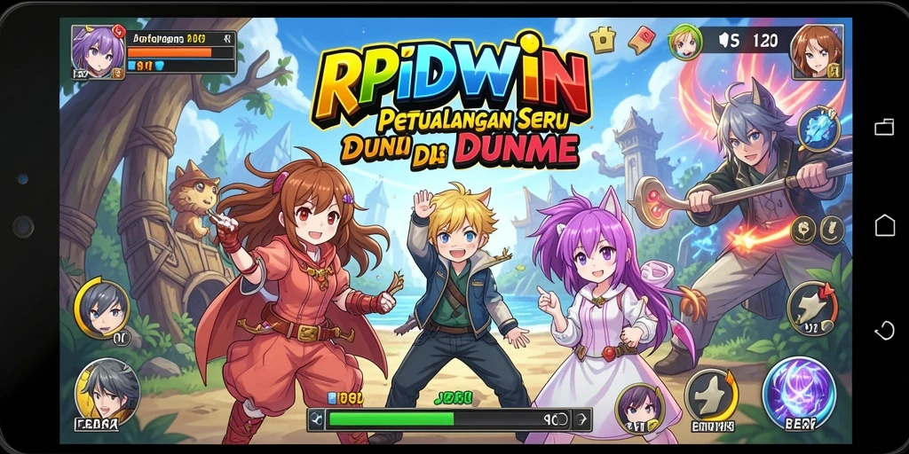 Tampilan menarik RPIDWIN dengan karakter anime yang dinamis.