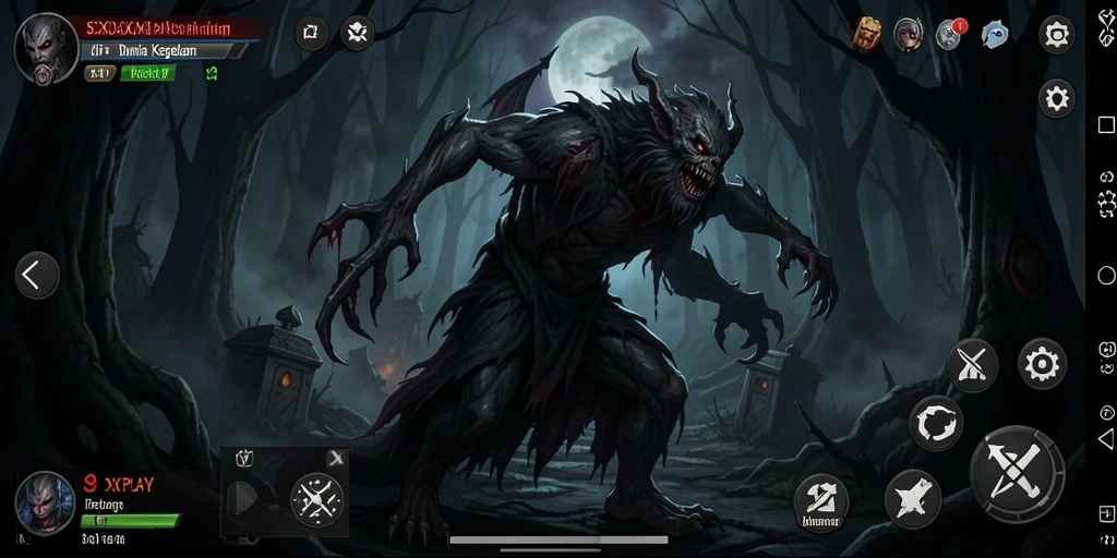 Gambaran gameplay menyeramkan di dunia <strong>SXXPLAY</strong> dengan suasana menegangkan.