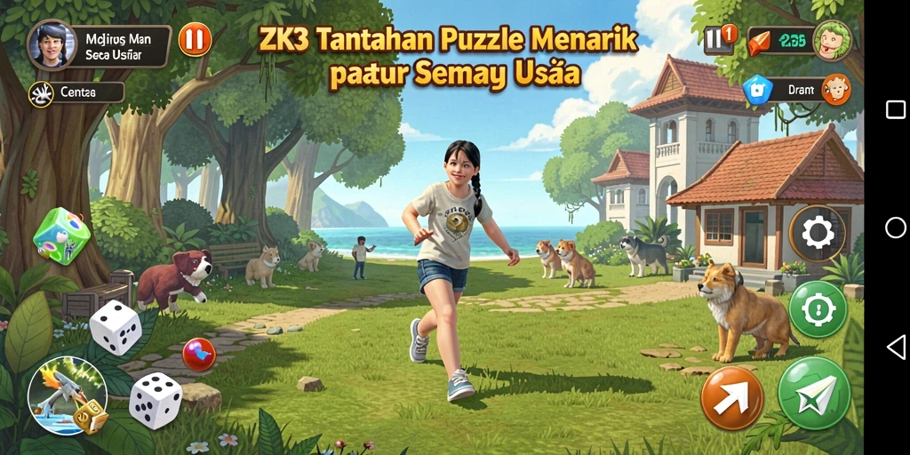 Screenshot gameplay ZK3 menampilkan puzzle yang menarik dan menantang.